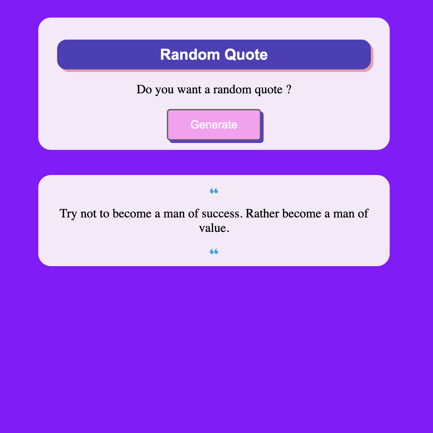 Random Quote Generator